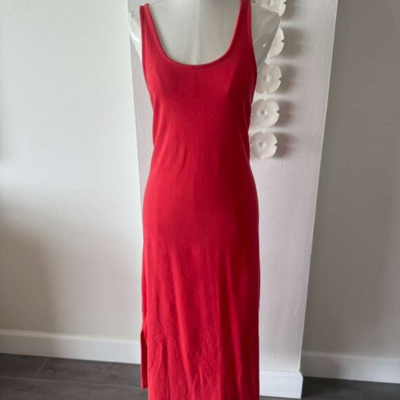 Banana Republic Red Racerback Tank Midi Dress – Soft Cotton Knit, Size XL - Picture 3 of 7